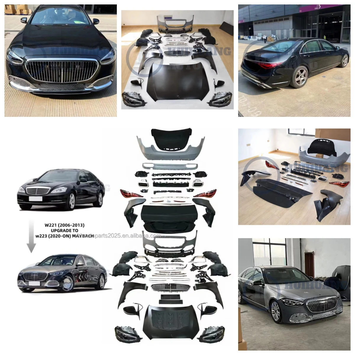 Dream Garage Wholesale Bodykit For Benz 2006-2013 W221 Facelift To 2025 W223  Style Car Modification Front Rear Bumpers