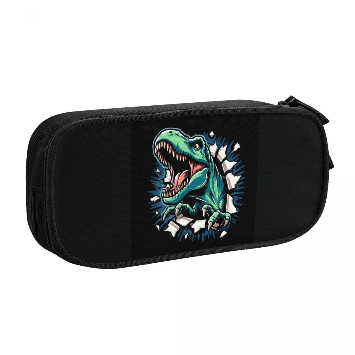 Custom Wild T-rex Dinosaur Roars Pencil Case for Girls Boys Big Capacity Pen Box Bag School Supplies