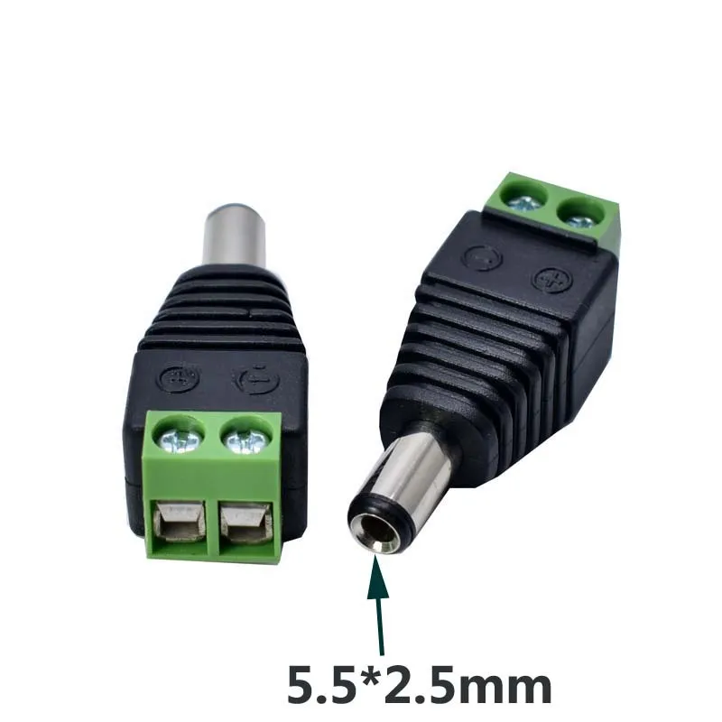 Welding Free Monitoring DC5.5 * 2.5Mm Power Supply Male Head DC Conversion Plug Screw Fixed Adapter Positive And Negative Poles