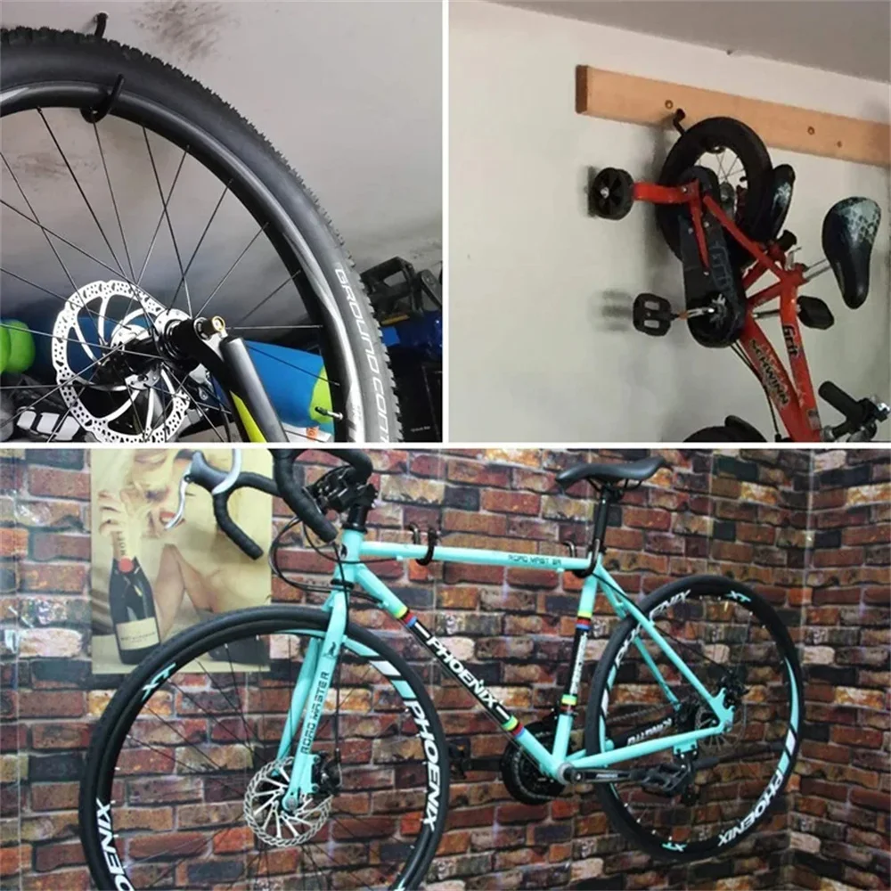 1Pcs Bike Stand Wall Mount Bicycle Holder Mountain Bike Rack Stands Storage Hanger Hook Mounted Rack Stand Steel Black image 5