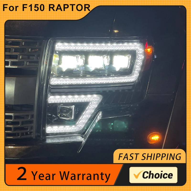 Car Styling Headlights For Ford Raptor F150 FULL LED Head lights 2008-2014 Head Lamp DRL Turn Signal Projector Lens Front Lamps