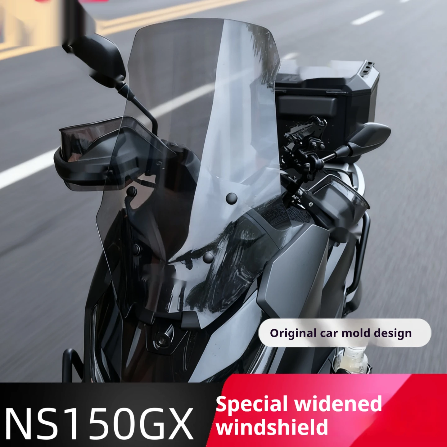 54-60cm Heightened PC Polycarbonate Windshield Rain Deflector Compatible with Honda NS150GX Scooter