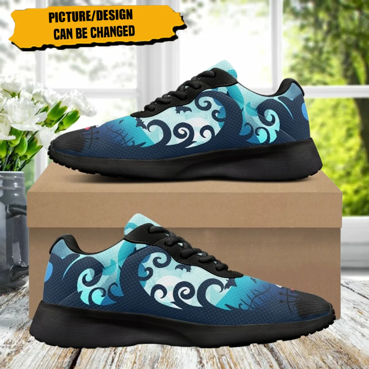 Ghost Horror Pattern Brand Design for Women Home Yoga Fitness Shoes Cozy Shock Absorbing Wear-Resistant Ladies Outdoor Sneakers