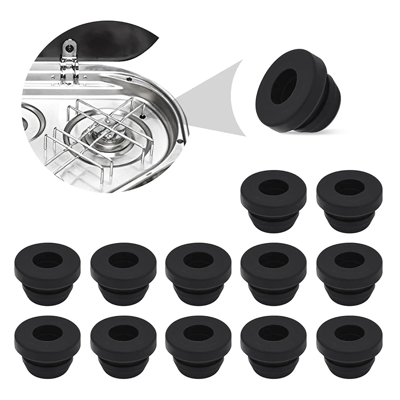

{MX} 8/10Pcs Black Rubber Grommet Guides For RV Stove Reduce Scratches High-Temperature-Resistant RV Car Accessories