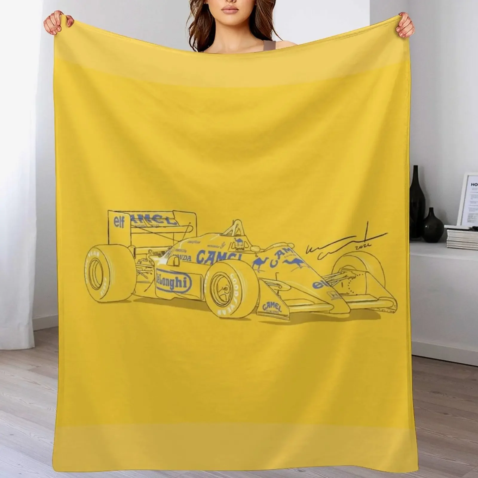 Camel F1 Throw Blanket Shaggy Furry Soft Blanket for Bedroom Living Room