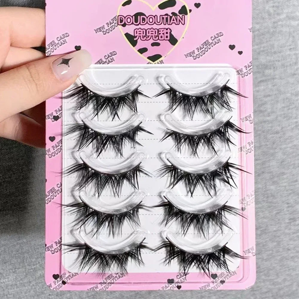 ขนตาปลอมแฟชั่นสไตล์ร็อค 5 คู่ แบบการ์ตูน หนา งอน ดูเป็นธรรมชาติ ขนตาปลอมแบบชิ้นเดียว รุ่นฟ็อกซ์ ซีรีส์ โอบลิค ฟลายอิ้ง