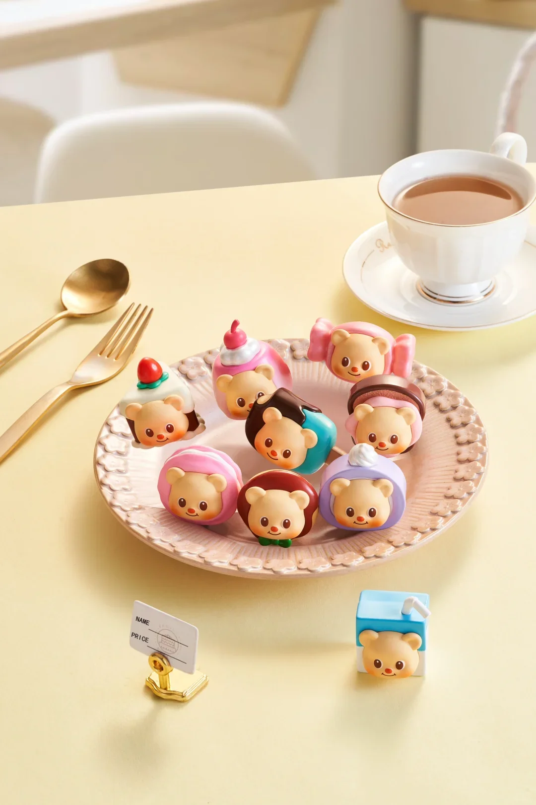 

5cm Butter Bear Mini Afternoon Tea Series Magnetic Handsome Refrigerator Sticker Cute Model Desktop Ornament Mystery Box Gift