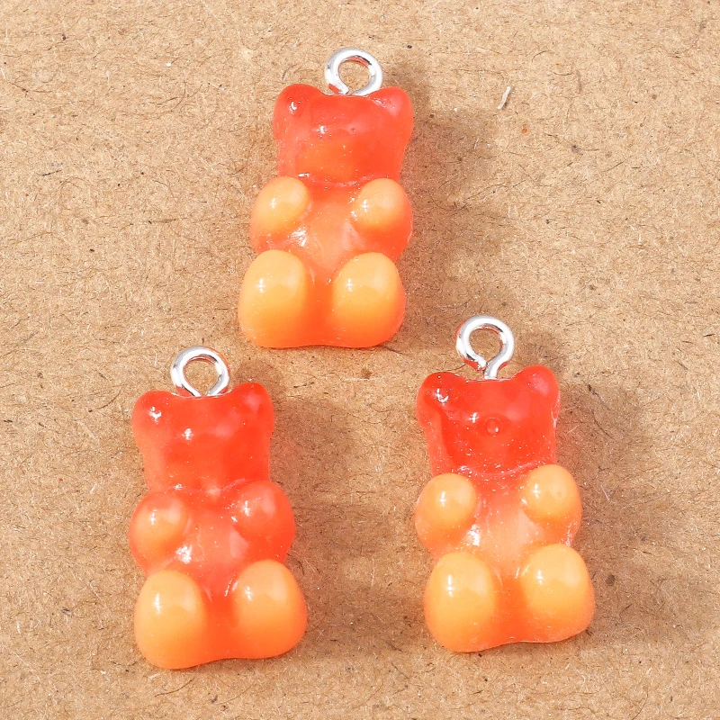 10 Stück 20 x 11 mm niedliche Harz Tier Bär Charms Anhänger für Schmuckherstellung Ohrringe Halskette DIY Zubehör Zubehör – Detail 12