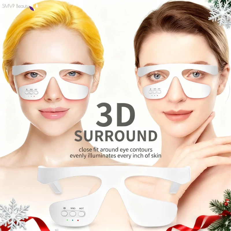 Massaggiatore per occhi Riscaldamento EMS Anti-età Sollievo dalla fatica Alleviare le occhiaie Dispositivo per massaggio per la cura degli occhi Regalo di Natale portatile