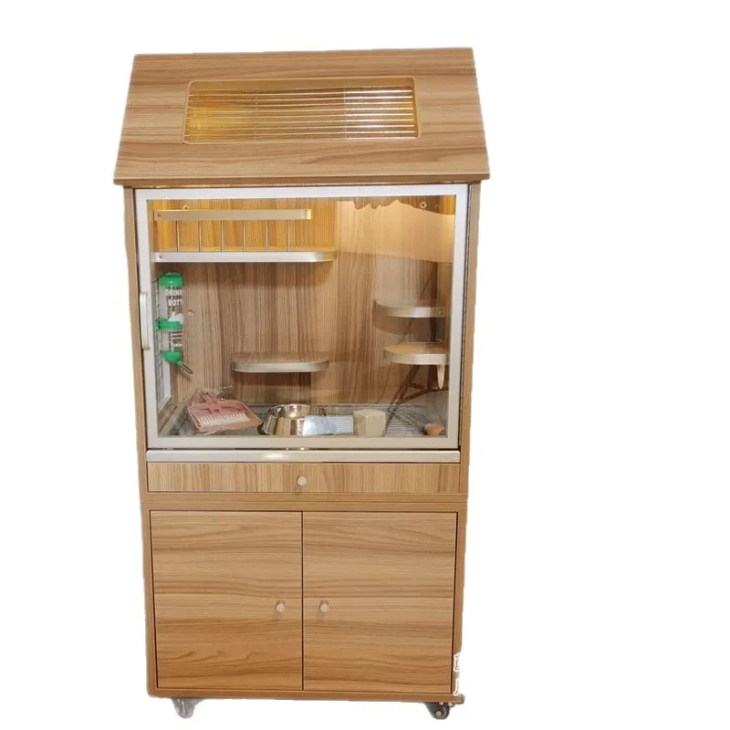 

Cage squirrel flower branch mouse solid wood ecological board villa cabinet cage pet cabinet honey bag glider nest