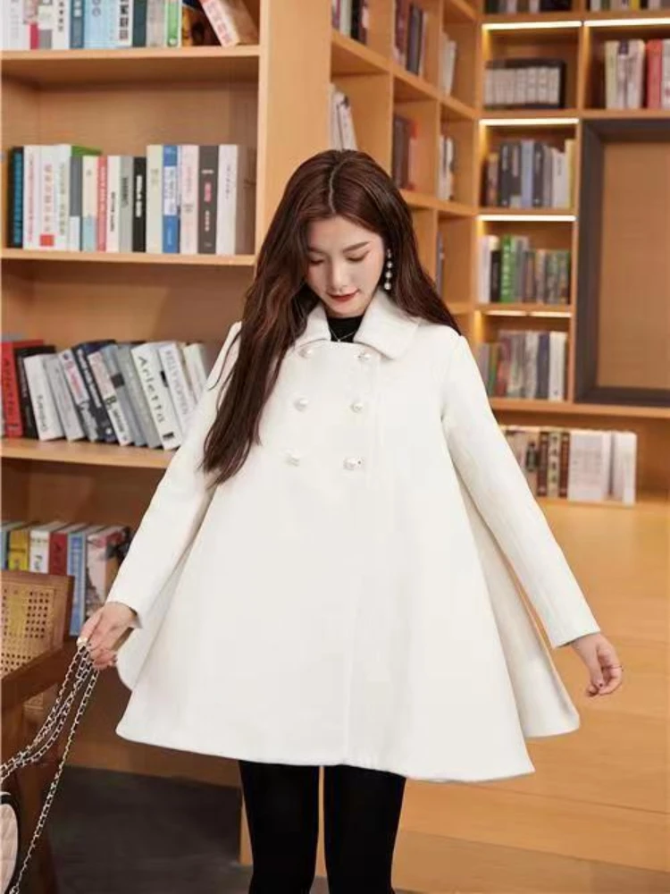 Manteau en Mélange pour Femme, Vêtement d'Extérieur Élégant, Streetwear, Mode Coréenne, Design Doux, Automne Hiver