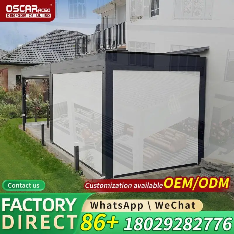 4x3 Motorized Bioclimatic Aluminium Waterproof Patio Roof Outdoor Pavilion Factory Direct from Vietnam Low Tax High Quality perg