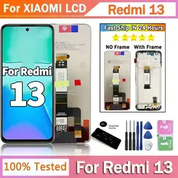 100% NEW OEM For Xiaomi Redmi 13 LCD 2404ARN45A Display Screen With Frame Touch Screen Assembly For Redmi 13 LCD Display Screen
