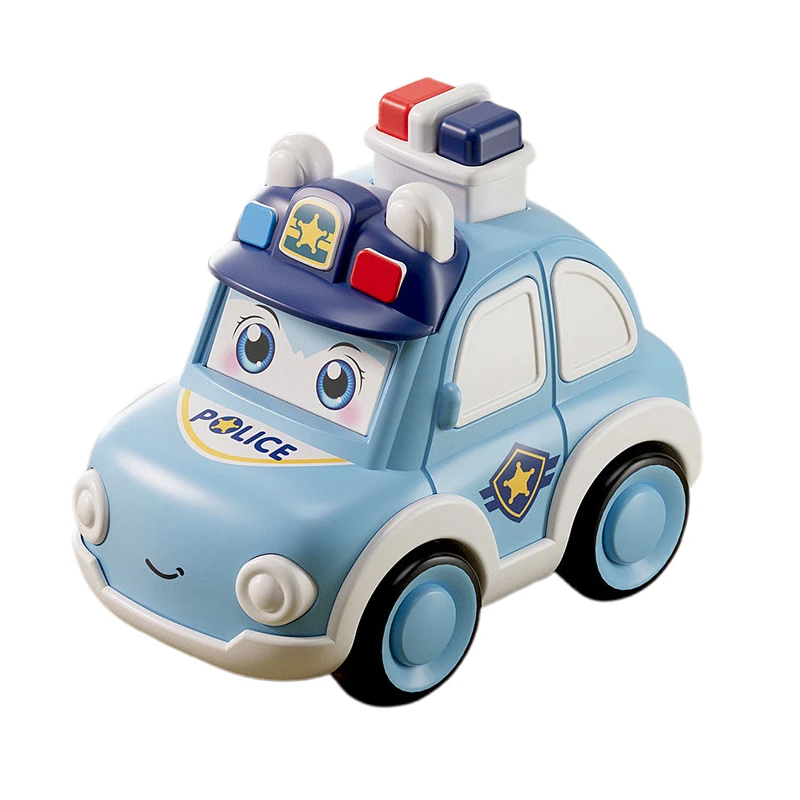 TH Toddler Press And Go Vehicle Cartoon Baby Mini Ambulance Police Car Fire Truck Excavator Model Gift For Kids Toys