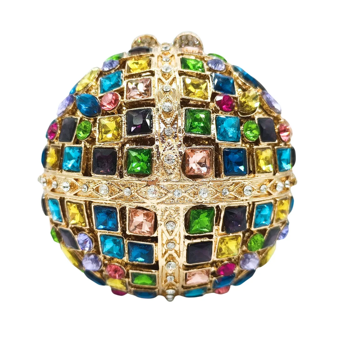 

Ball clutc new round glass crystal ball hollow diamond dinner bag banquet clutch women's bag