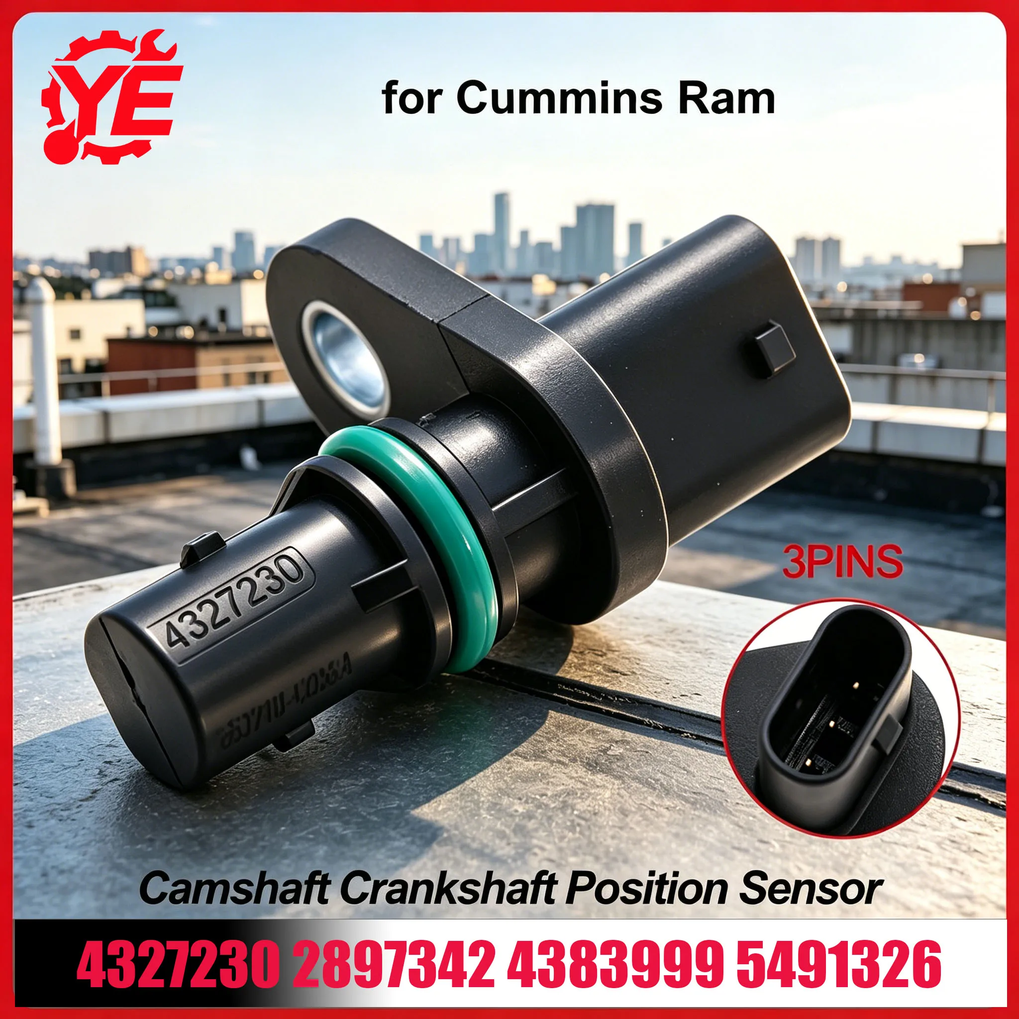 

Engine Camshaft Crankshaft Position Sensor 4327230 2897342 for Cummins Ram 2500 3500 4500 5500 4383999 5491326