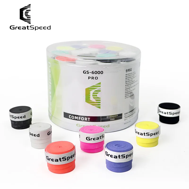 

GreatSpeed Dry Grip Tape for Tennis Badminton Pickleball Racket, GS6000 PRO 60Pcs, Non Slip Sweat Absorbing Handle Overgrip