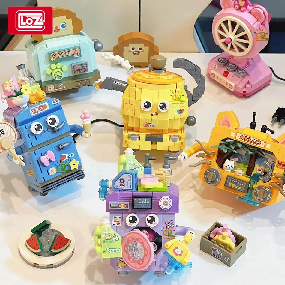 LOZ DIY Mini Refrigerator Fan Model Building Block Set Creative Television Decoration Bricks City Toys for Adult Children Gift