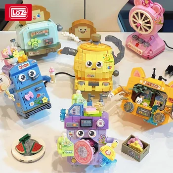 LOZ DIY 미니 냉장고 선풍기 모델 빌딩 블록 세트, 창의적인 텔레비전 장식, 벽돌 도시 장난감, 성인 어린이 선물