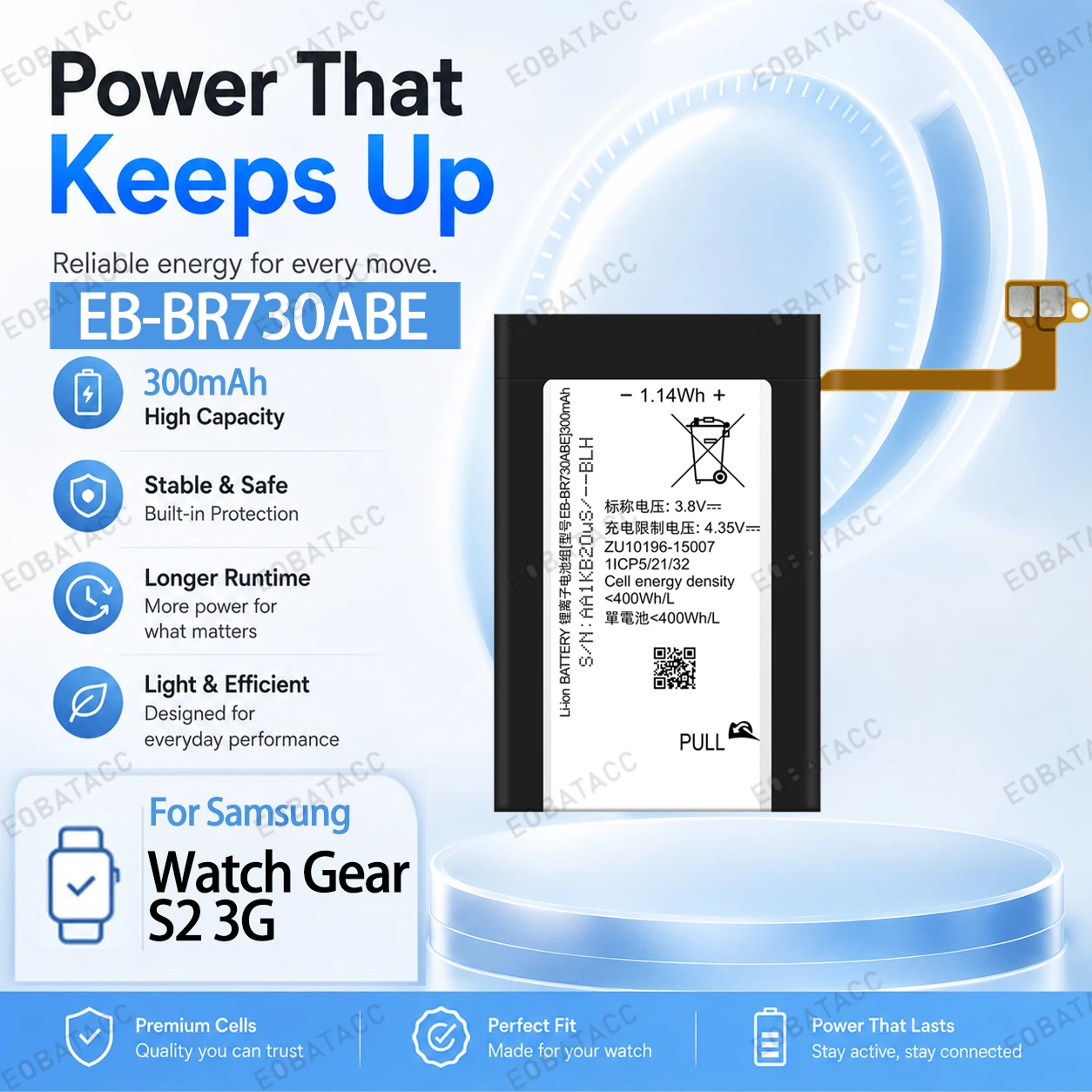Brand New 300mAh EB-BR730ABE Battery for Samsung Watch Gear S2 3G battery Repair Tools Kit