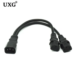 30CM Power Y Type Splitter Adapter Cable Single IEC 320 C14 Male To Dual C13 Female Short Cord For Computer Host Display