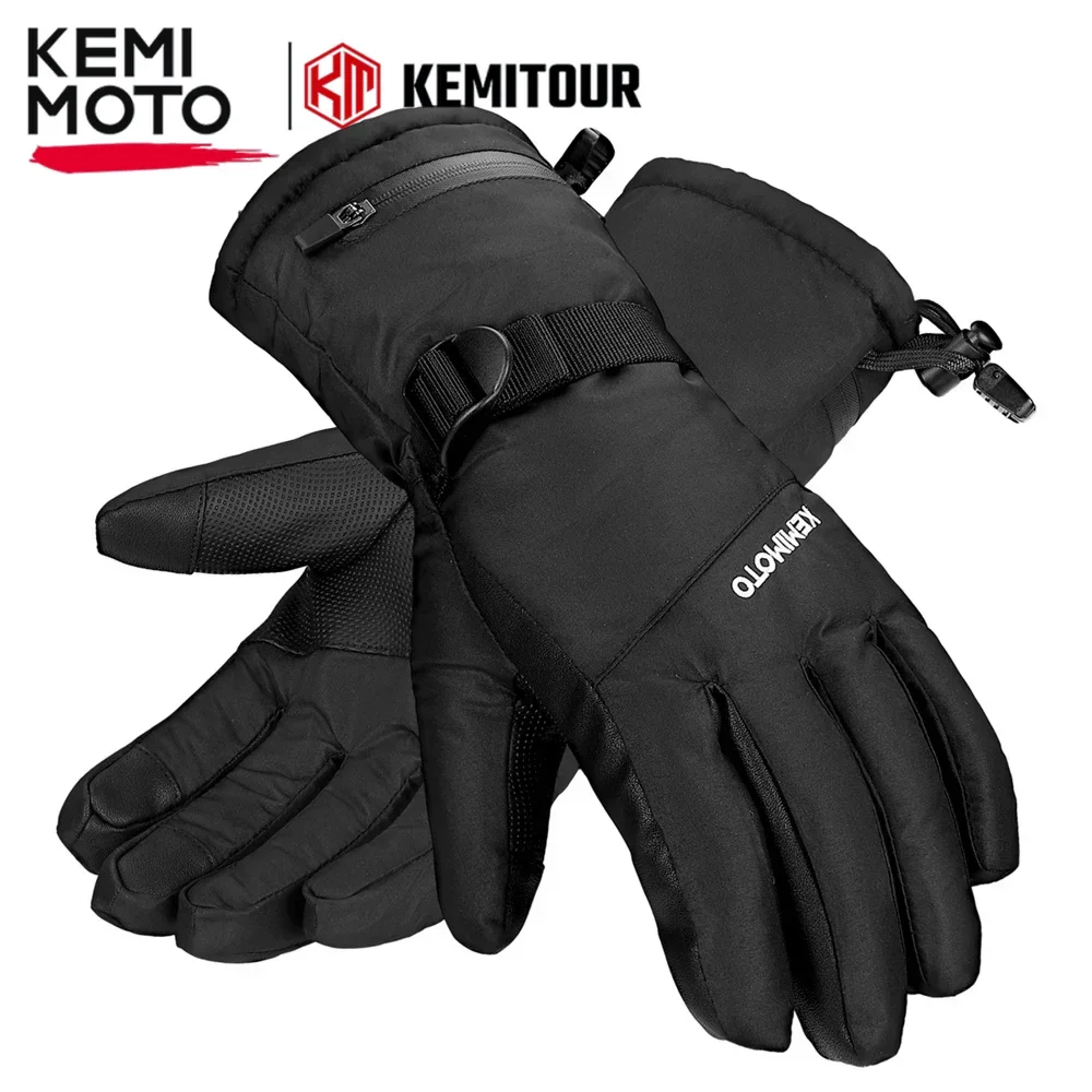 KEMIMOTO Ski Gloves Moto Gloves Winter Snowmobile Scooter Gloves Waterproof Touch Screen Riding Cycling Hunting Fishing