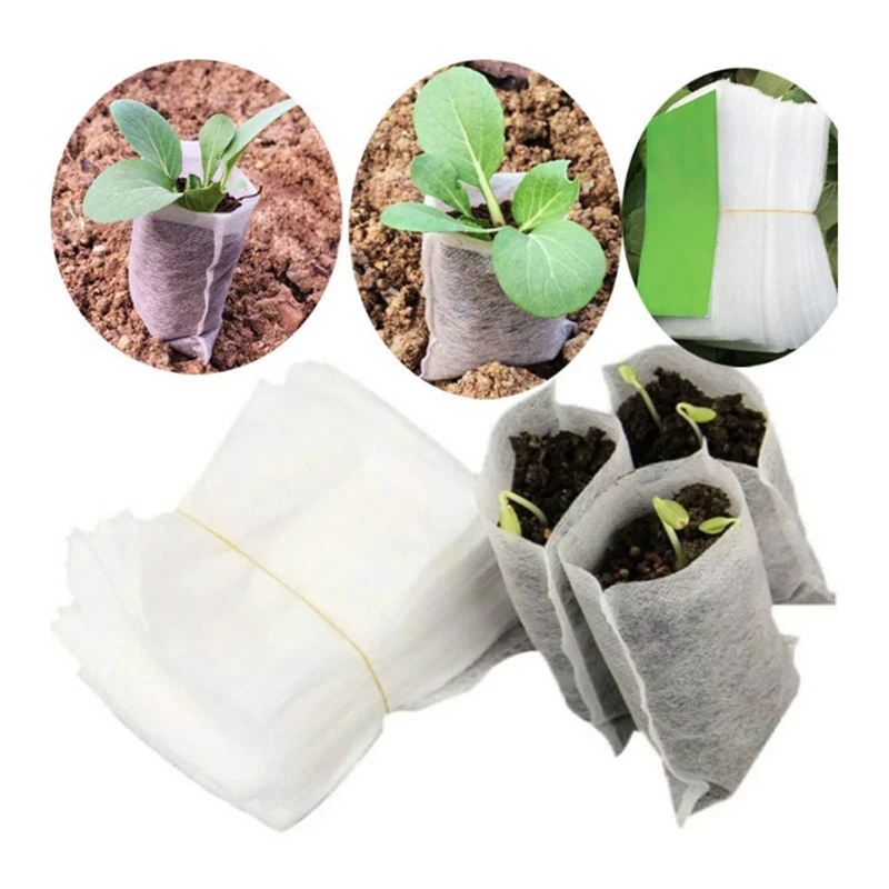 

100pcs Nonwoven Seedling Plants Nursery Bags,Fabric Planting Pots,Garden Eco-Friendly Ventilate Growing Bags,Garden Planting