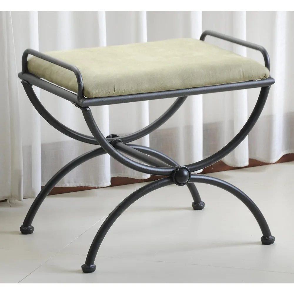 

Contemporary Vanity Stool with Microsuede Cushion