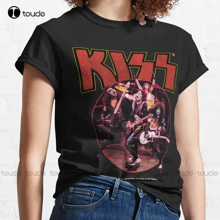 Kiss Band Classic เสื้อยืด Cotton Tee เสื้อ T เสื้อ Custom Aldult วัยรุ่น Unisex การพิมพ์ดิจิตอล Tee เสื้อของขวัญ