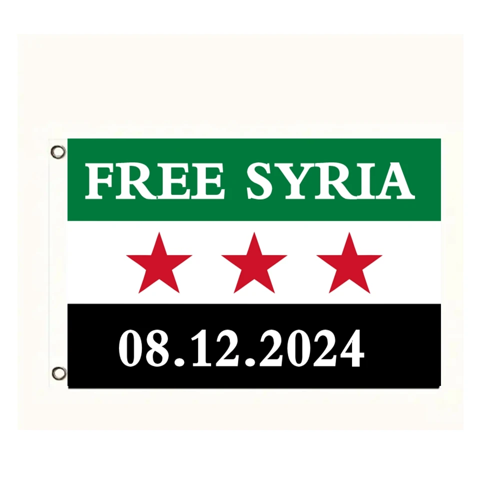 Syrian Freedom Flag Syria Flag 90*150cm The Syrian Arab Republic Syrian Three Star Flag Banner Hanging Home Decor