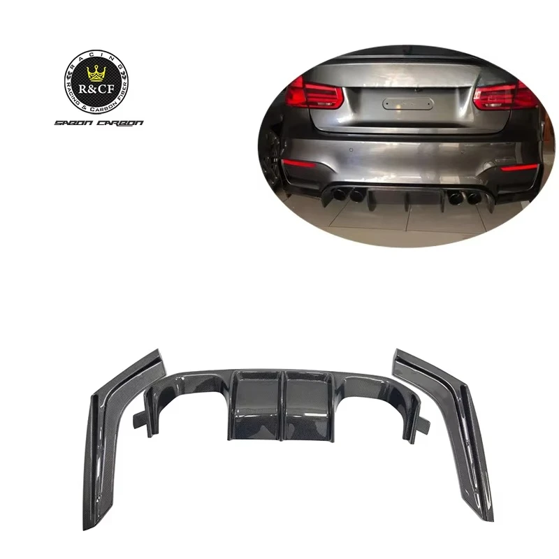 

F80 M3 Rear Diffuser Carbon Fiber Rear Bumper Lip Diffuser Spoiler 3-PC Vor Style for BMW F80 F82 F83 M3 M4 2015-19