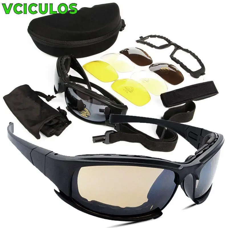 

1set Cycling Glasses CS Tactical Protection Windshields/X7 Polarization Set For Car Motorcycle Bicycle ATV Helmet headwear