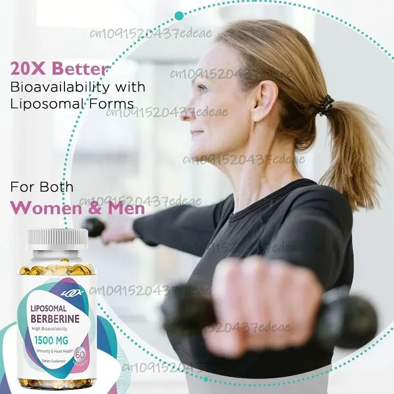 

Berberine HCL Supplement 1500 мг — липосмеальные бербертиновые капсулы с высокой биоранеемостью для женщин и мужчин, активатор AMPK