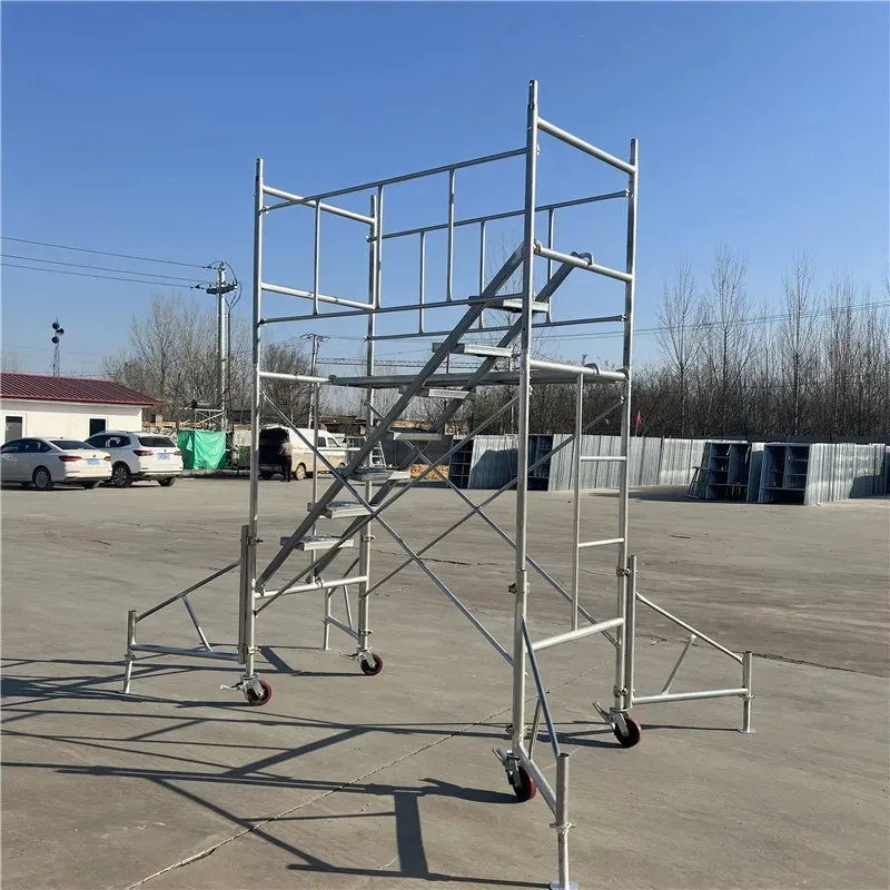 Andamio de marco Construcción Andamio de portal de paso móvil Escalera de aluminio resistente Andamio de marco en H