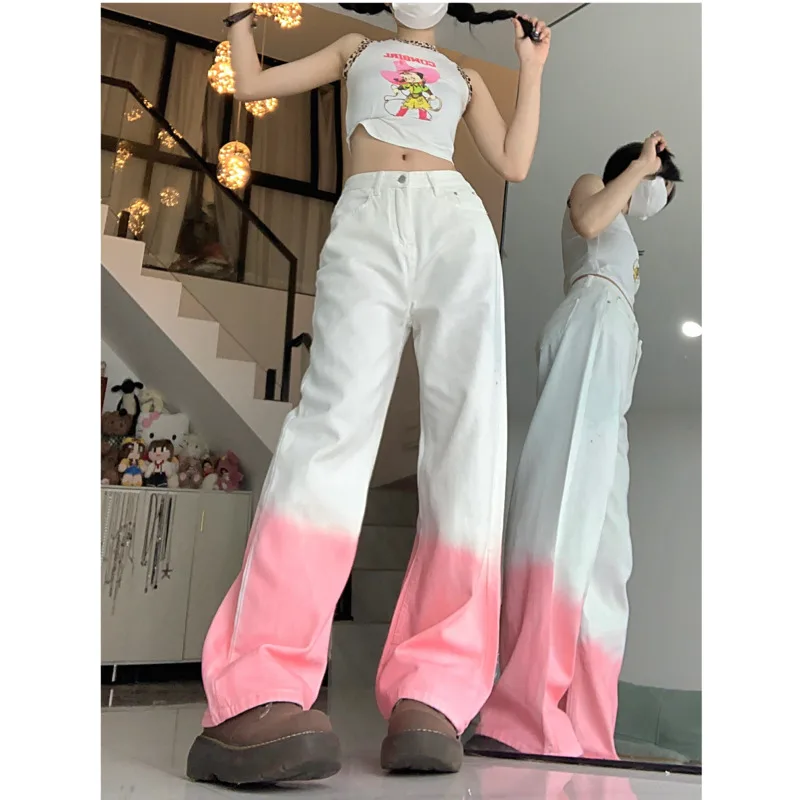 Vintage Jeans Woman High Waist Straight Leg Jeans Women's Pants Streetwear Korean Fashion  Female Clothing Clothes Denim