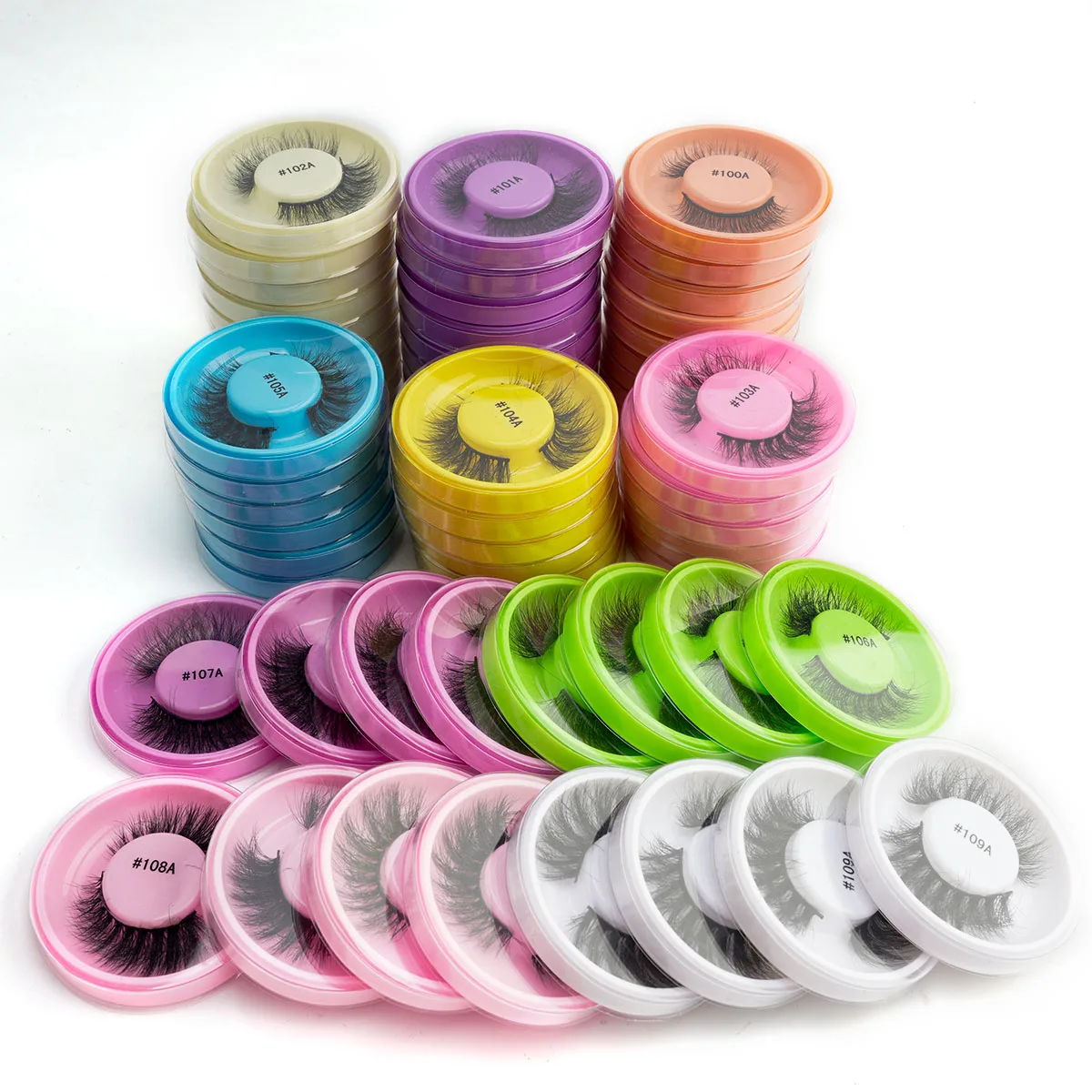 Hurtownia 100 szt. sztucznych rzęs 3D z imitacji norek, naturalne długie puszyste rzęsy, delikatne rzęsy do makijażu, krótkie sztuczne rzęsy do przedłużania.