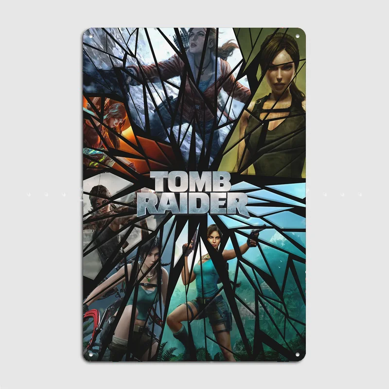 Tomb Raider Collage Poster Metal Sign Room Decor Life Wall Custom Bedroom Indoor Home Wall Decor Posters Room Decoration