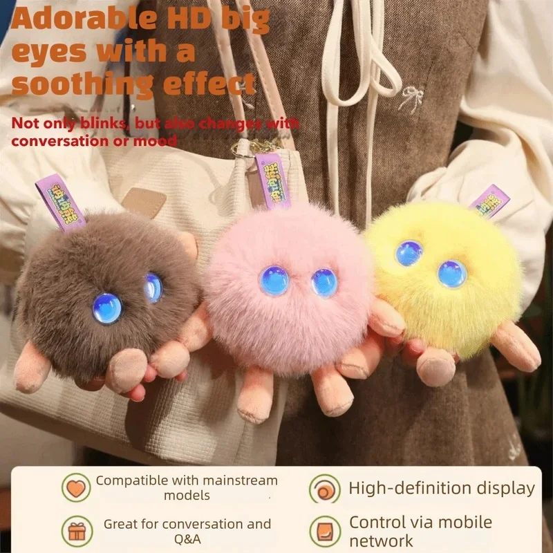 66 Languages Interactive AI Plush Companion Pendant Emotional Support Plush Interactive Talking AI Cat Keychain