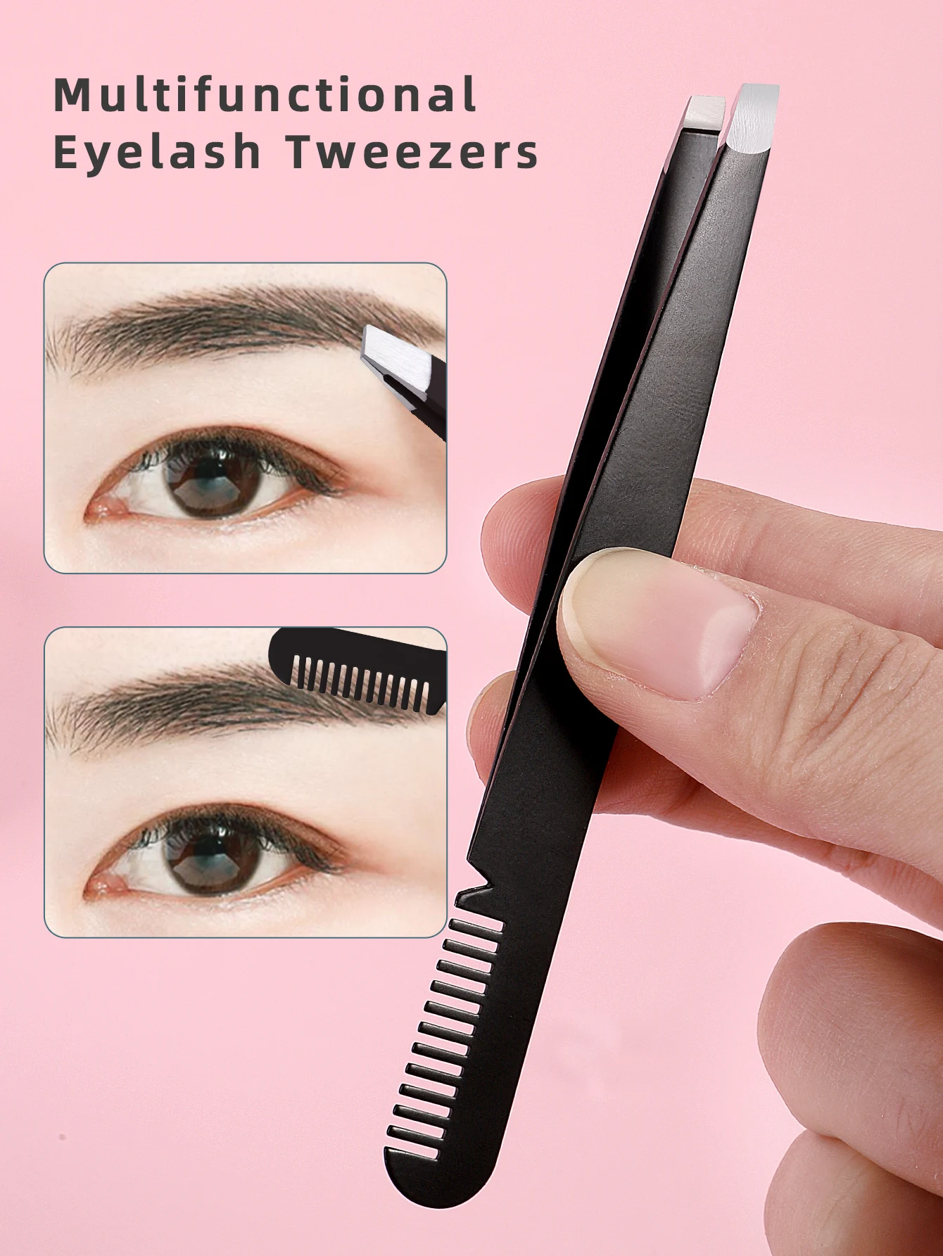 Een wenkbrauwclip met dubbele hoofdband en nauwkeurig schuin puntontwerp is geschikt voor zowel mannen als vrouwen.