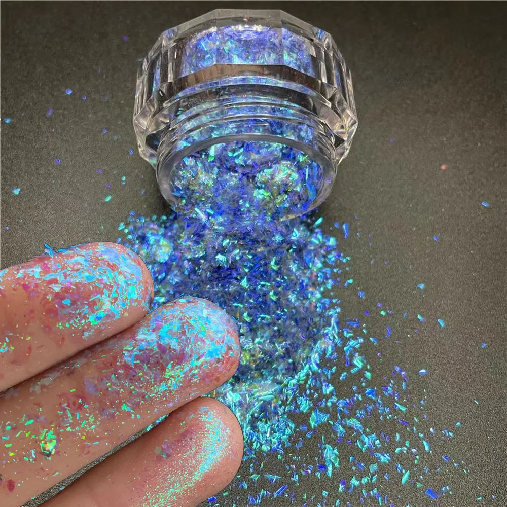 1 jar Unicorn Chameleon Aurora Nail Glitter Powder Magic Mirror Nail Pigment Multichrome Color Shift Mermaid Nail Aurora Pigment