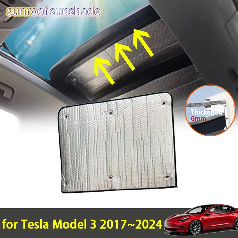 

Sunroof Sunshade for Tesla Model 3 2024 2023 2022 2020 2021 2019 2018 2017 Accessories Roof Sunscreen Heat Insulation Windscreen