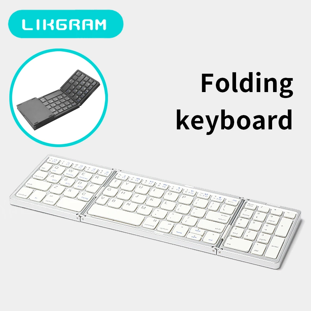 

LIKGRAM Folding keyboard wireless bluetooth slim portable silent multi-system support for mac os ios windows Andriod B089