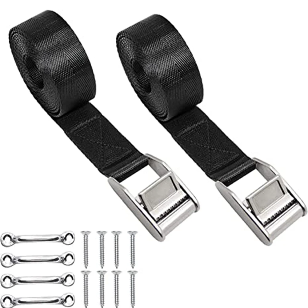 Cooler Tie Down Kit Heavy Duty Battery Strap With Stainless Steel Cam Buckle Stainless Steel Deck Loop Mounts Screws