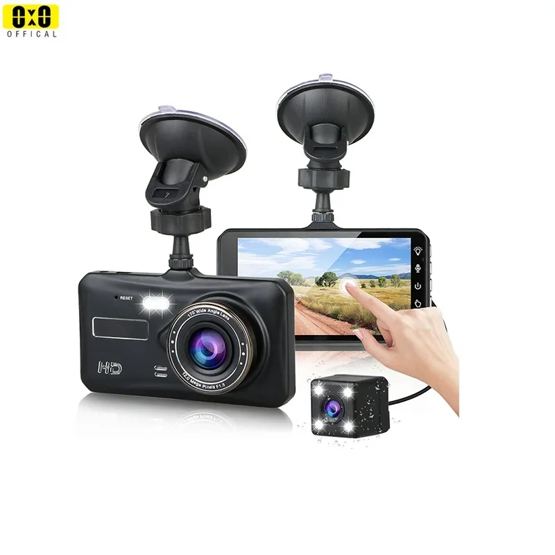 Dash Cam Voor- en Achteruitrijcamera AUTO DVR Auto Video Recorder Voertuig Black Box FULL HD 1080P Nachtzicht driver Recorder