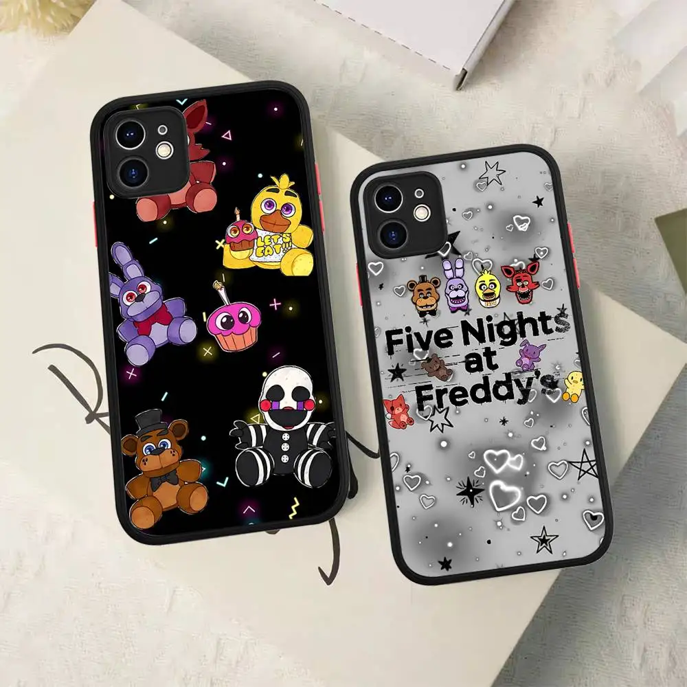 Funda para Teléfono F-FNAF Five Nights at Freddy's para iPhone 16 15 14 Plus 15 13 12 11 Pro Max X XS MAX, Carcasa Mate