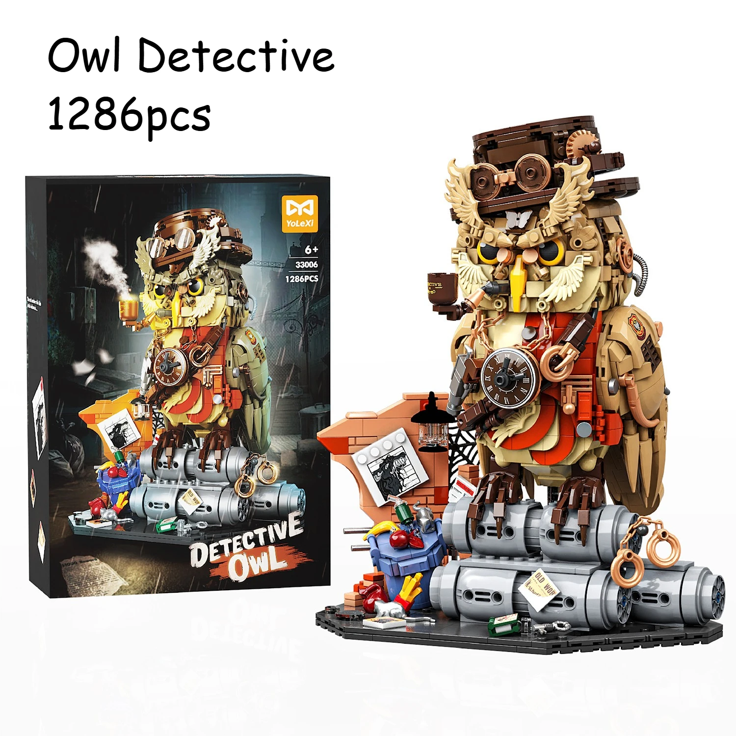 

1286pcs Magic Owl Detective Animal Model Ornament Creative Building Blocks Educational DIY Bricks Toys Gifts for Kids Adult