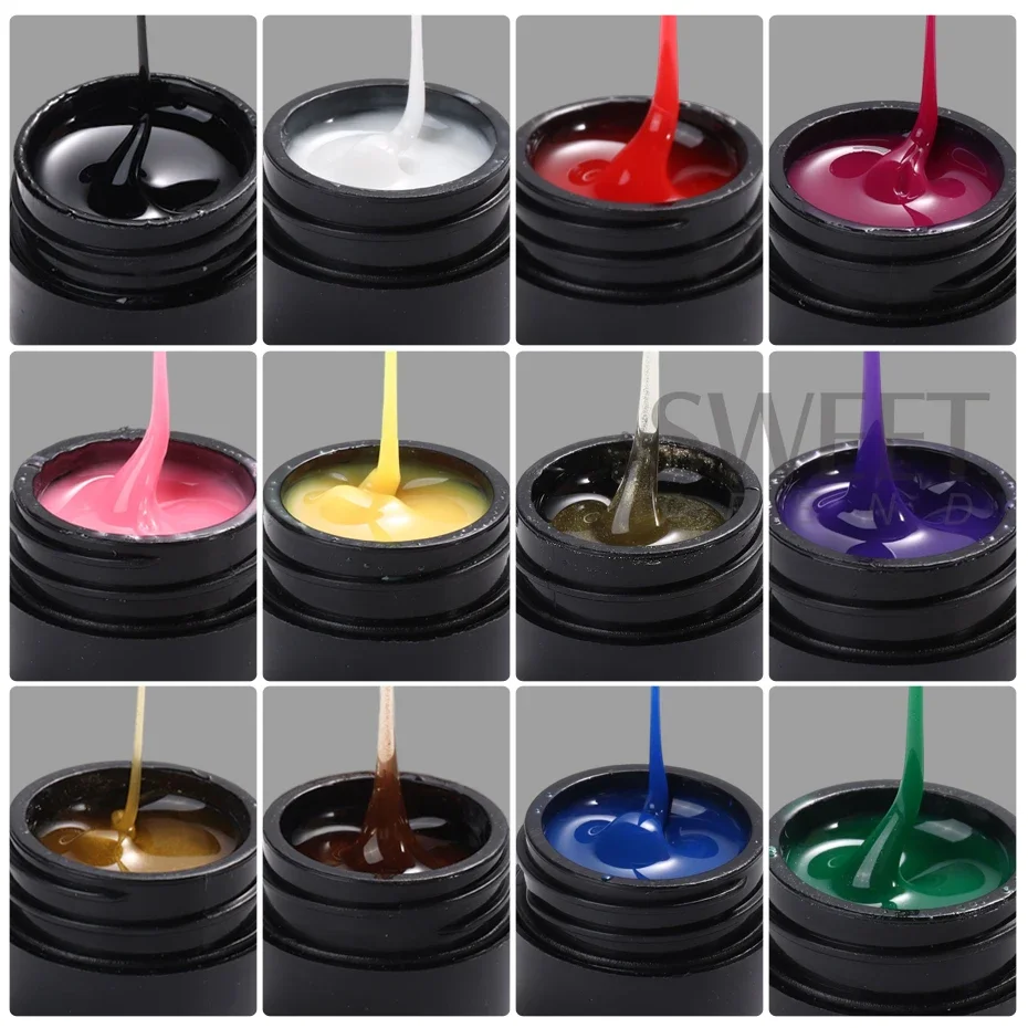 12pcs 5ml Spider Wire Gel Nail Polish Creative Colorful Drawing Flower Painting Line DIY Nail Art Design Gel Polish Varnish Glue