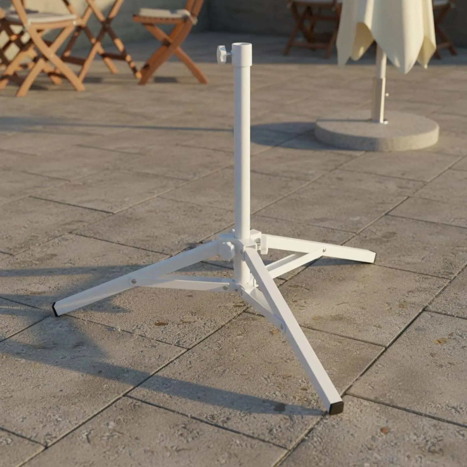 

Tripod Umbrella Stand Space-Saving Metal Umbrella Tripod Portable Sunshade Stand Long-Lasting Wind-Resistant for Patio