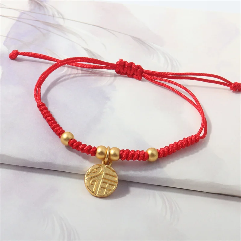 2025 Chinese Zodiac Snake Bracelet for Women Lucky Red Rope Zodiac Snake Handmade Braided Bracelets New Year Good Luck Jewelry