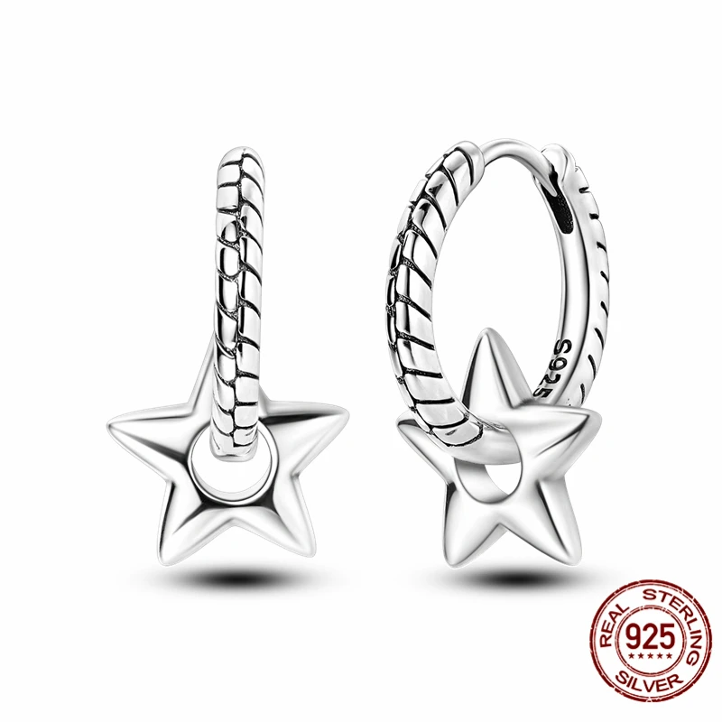 

High-quality S925 sterling silver earrings, women's star earrings, anniversary and wedding jewelry gifts.